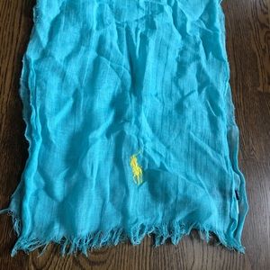Polo Ralph Lauren Linen Aqua Scarf